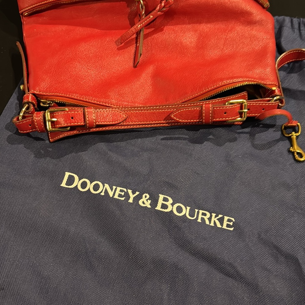 Dooney & Bourke Red Leather Hobo Bag - Picture 8 of 9